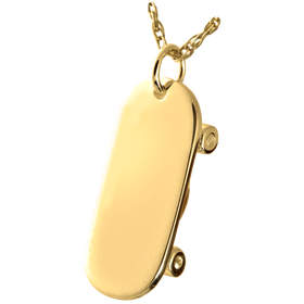 Silver Skateboard Cremation Jewelry Pendant for Cremains