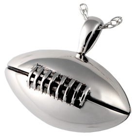 Silver Football Keepsake Pendant Urn for Cremains