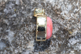 Side view of the Bamboo Coral Pendant wih Ash. Necklace for Ash, Cremation Jewelry, Remembrance Jewelry