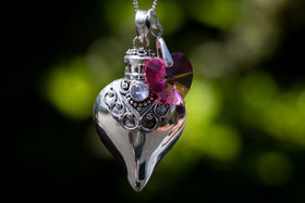 cremation necklace keepsake heart pendant for cremation ash from pets and people