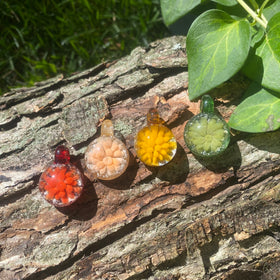 flower pendants with cremation ash