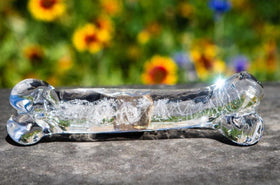 glass-dog-bone-sculpture-with-cremains