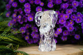 Glass Dog Sculpture with Cremains