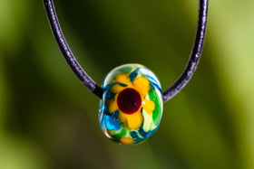 glass-sunflower-bead-with-infused-cremains