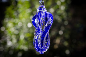 glass ornament with cremation ash