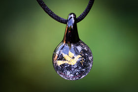 glass dove pendant with cremains