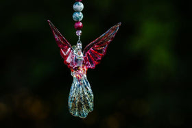 Red Winged Hummingbird II with Keepsake Vial