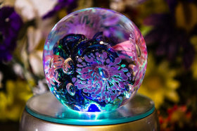 Illuminated Flower Explosion with Infused Cremation Ashes
