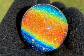 rainbow marble with cremation ash