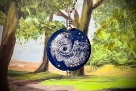 moonlit night pendant with cremation ash