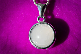moonstone pendant with cremation ash