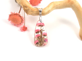 Baby's Breath Flower Drop Pendant with Cremains