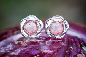 rose gold sterling earrings
