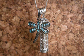 Sterling Silver Daisy and Dragonfly Sympathy Necklace