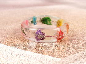 wildflower ring with cremation ash