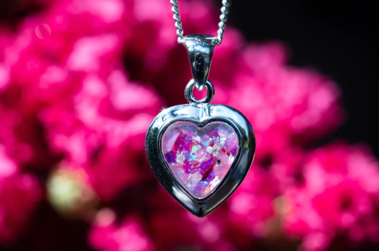 cremation jewelry heart