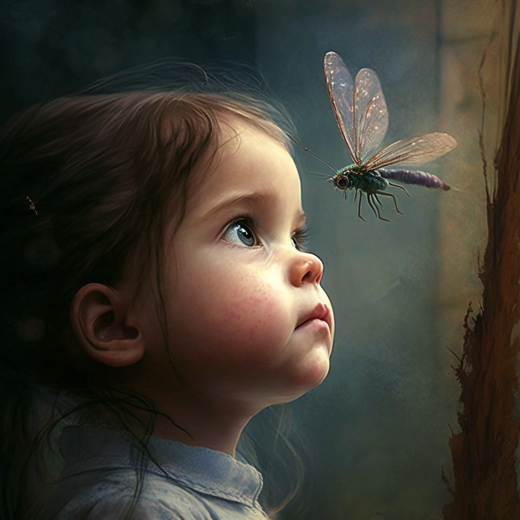 girl with dragonfly