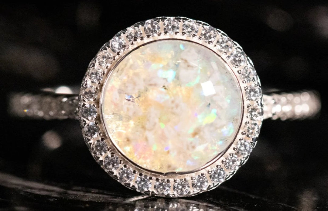 cremation ring bedazzled circle ring