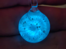 glow in dark pendant with cremation ash