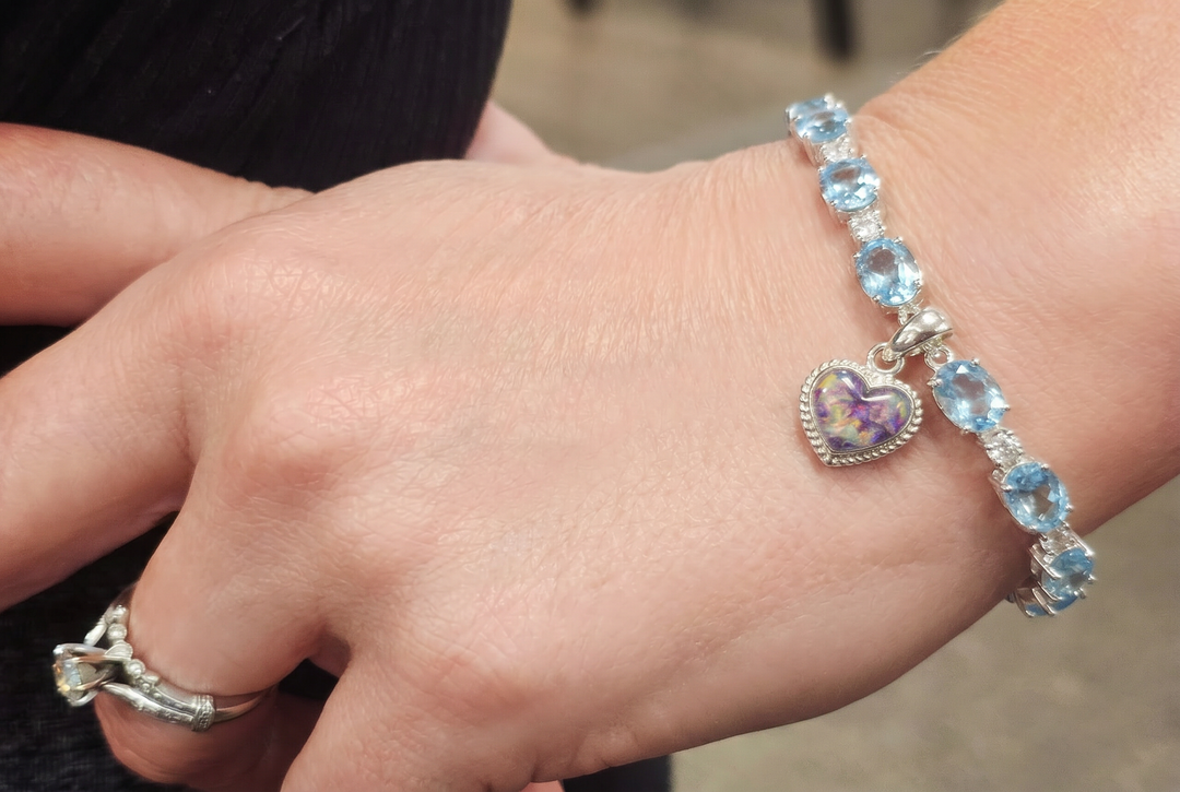BLUE TOPAZ cremation bracelet