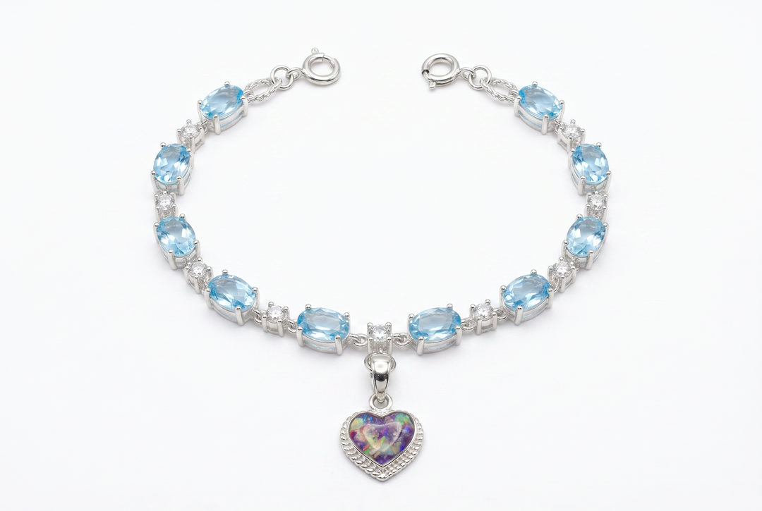 BLUE TOPAZ cremation bracelet