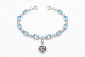 BLUE TOPAZ cremation bracelet