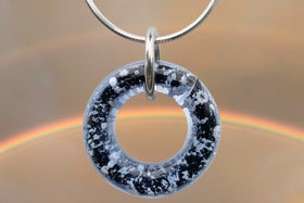 black halo pendant with cremains