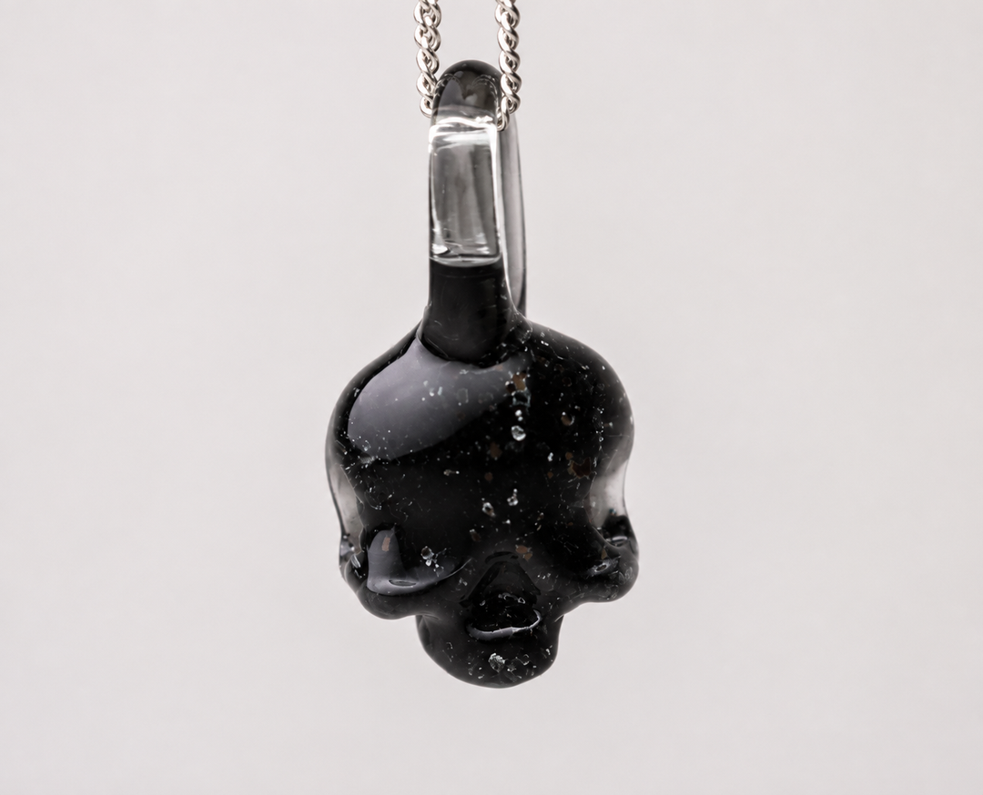 Skull Pendant with Infused Cremation Ashes