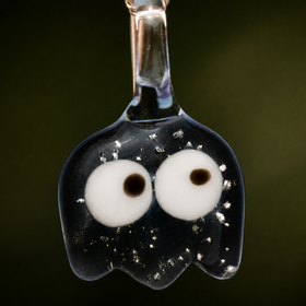Cute Ghost Pendant with Infused Cremation Ashes