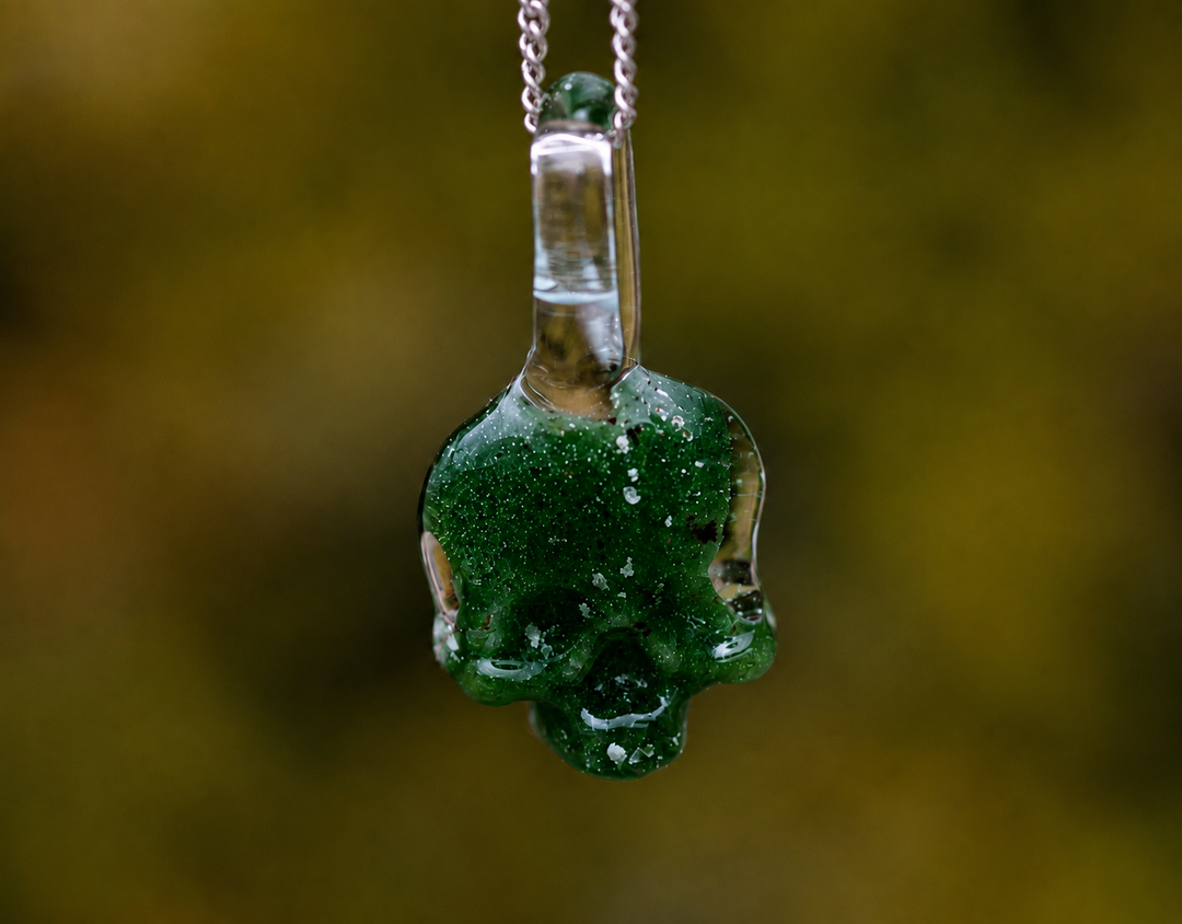 Skull Pendant with Infused Cremation Ashes