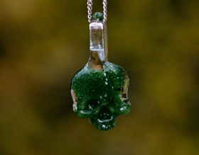 Skull Pendant with Infused Cremation Ashes