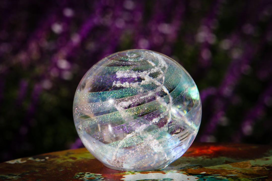 cremation orb with ash
