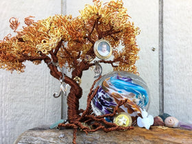 Autumn Sunshine Tree Of Life with Cat Eye Orb