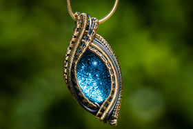 Madison Wire Wrapped Pendant with Infused Cabochon