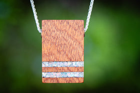 Mahogany Wood pendants OP 86 with silver chain