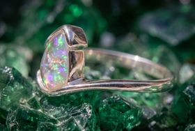 Northern Lights Opal Cremation Ring *New*
