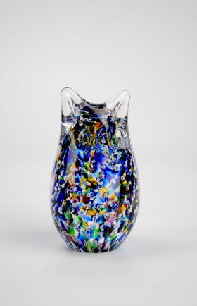 Glass Owl with Cremation Ash