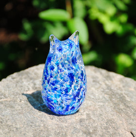 Glass Owl with Cremation Ash