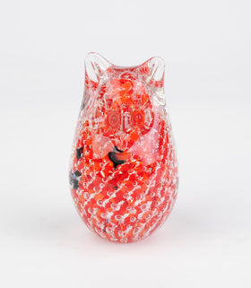 Glass Owl with Cremation Ash