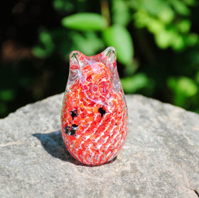 Glass Owl with Cremation Ash