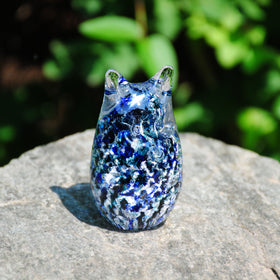 Glass Owl with Cremation Ash