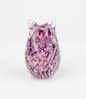 Glass Owl with Cremation Ash