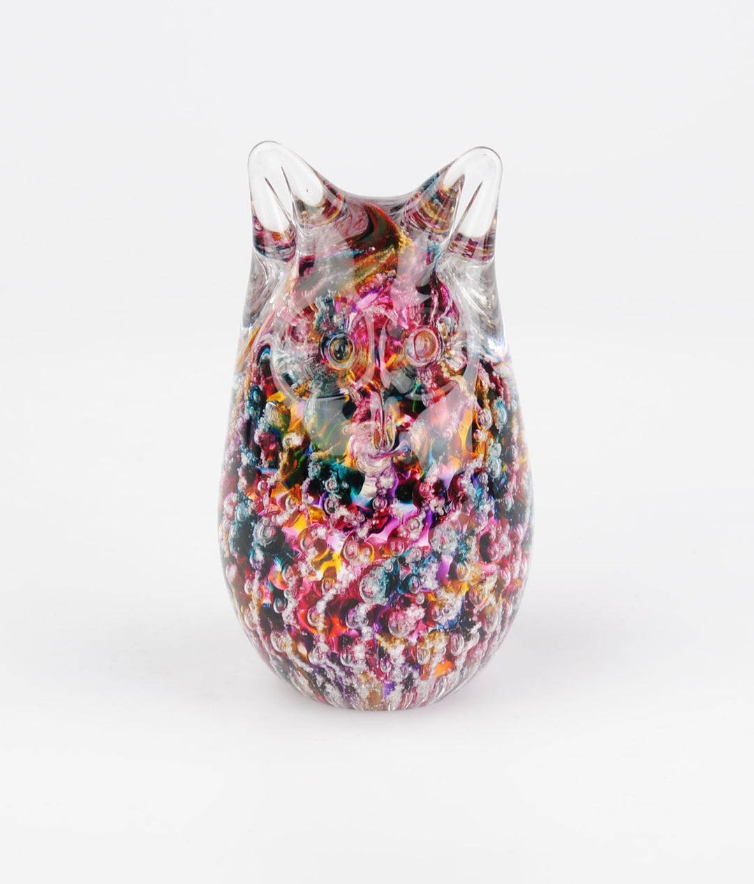 Glass Owl with Cremation Ash