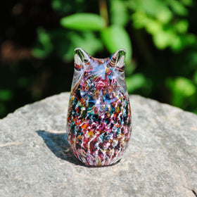 Glass Owl with Cremation Ash