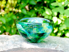 Solid Glass Bowl with Cremation Ash