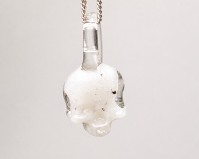 Skull Pendant with Infused Cremation Ashes