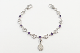 amethyst heart bracelet with ash