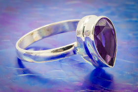 amethyst ring with cremation ash