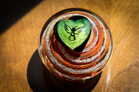 angel paperweight with cremation ash