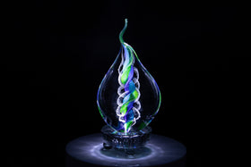 cremation glass flame with ash Illuminated multi-color 